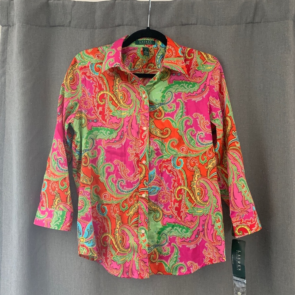 Lauren Ralph Lauren Paisley Botton down shirt.